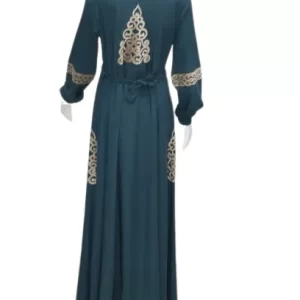 Navy blue Abaya With Islamic Embroidery