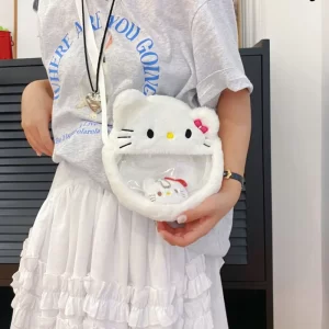 New Sanrio Hello Kitty Cartoon Messenger Bag Female Cute Shoulder Bag Backpack Women's Handbags Designer Soft Y2k Bag Girls Gift