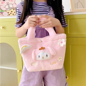 New Sanrio Kuromi Kawaii Makeup Bag Melody Women Cartoon Cosmetic Bag Cinnamoroll Handbag Doll Girl Gift Travel Backpack Purin