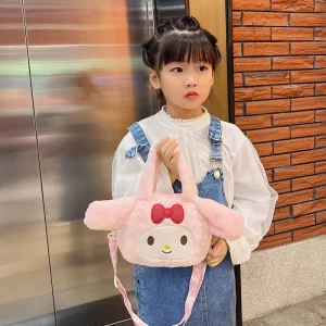 Sanrio Hello Kitty Kawaii Waist Bag Cartoon Cat Girl Fanny Pack Plush Cinnamoroll Cute Melody Embroidery Crossbody Bag Handbag