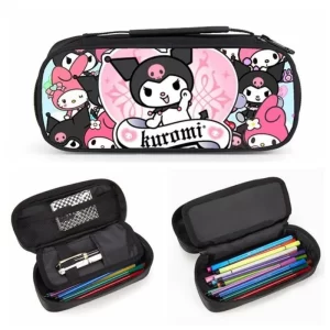 Sanrio Hello Kitty Kuromi Pencil Cases Children Primary Student Large Capacity Pen Organizer Bags Fashion Kawaii Bag Organizer