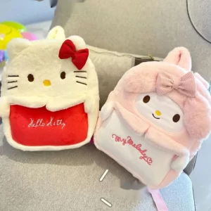 New Sanrio Hello Kitty Fashion Backpacks For Women Kawaii Bags For Girls Cartoon Cat Style Melody Kuromi Y2k Student Schoolbag