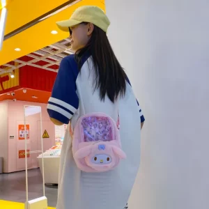 New Sanrio Hello Kitty Bag Cartoon Shoulder Bag Cinnamoroll Melody Crossbody Bag Female Soft Plush Cute Girl Style Messenger Bag