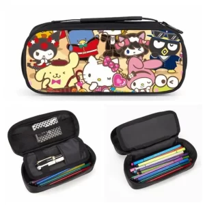 Sanrio Hello Kitty Kuromi Pencil Cases Children Primary Student Large Capacity Pen Organizer Bags Fashion Kawaii Bag Organizer