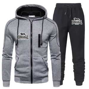 Men's Tracksuit Casual Jogging Suit Outdoor Set Zipper Hoodies + Black Sweatpant 2pcs 2023 Spring Fashion New Streetwear S-4XL