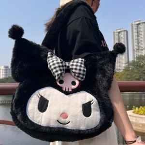 Sanrio Kuromi Melody Cinnamoroll Bags For Women 2023 Fashion Large Capacity Plush Kawaii Shoulder Bags Girl Y2k Cute Handbags