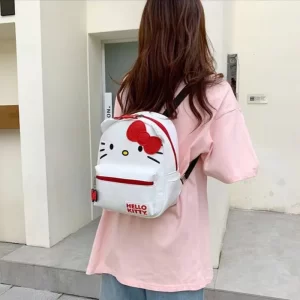 New Sanrio Hello Kitty Backpacks For Women Cartoon Student Light Shoulder Bag Anime Fashion Waterproof PU Cute Small Schoolbag