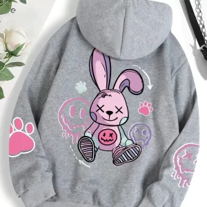 Hip Hop Street Casual Printed Female Hoodies Fashion Hoodie Oversize Loose New Sweatshirts Autumn Warm Fleece Clothing