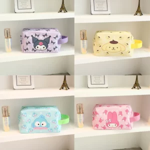 New Sanrio Hello Kitty Kawaii Woman Makeup Bag Kuromi Organizing Bag Cinnamoroll Cosmetic Box School Pencil Cases Stationery Bag