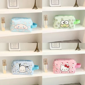 New Sanrio Hello Kitty Kawaii Woman Makeup Bag Kuromi Organizing Bag Cinnamoroll Cosmetic Box School Pencil Cases Stationery Bag