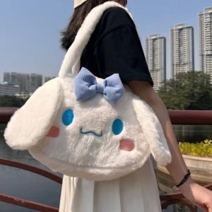 Sanrio Kuromi Melody Cinnamoroll Bags For Women 2023 Fashion Large Capacity Plush Kawaii Shoulder Bags Girl Y2k Cute Handbags