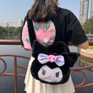 Sanrio Kuromi Melody Cinnamoroll Bags For Women 2023 Fashion Large Capacity Plush Kawaii Shoulder Bags Girl Y2k Cute Handbags