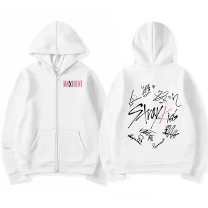 Kpop Harajuku Style Hooded Sweatshirt For Men Women Maxident Printing Zip Up Hooded Pullover Hip Hop Y2k Streetwear