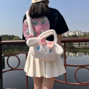 Sanrio Kuromi Melody Cinnamoroll Bags For Women 2023 Fashion Large Capacity Plush Kawaii Shoulder Bags Girl Y2k Cute Handbags